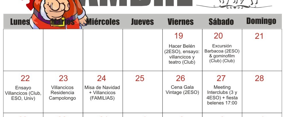 Planning Navideño 2014