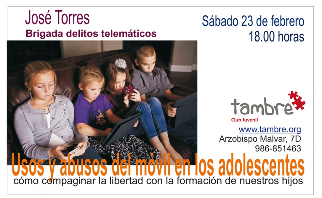 Tertulia-coloquio para padres y amigos sobre los móviles en los adolescentes