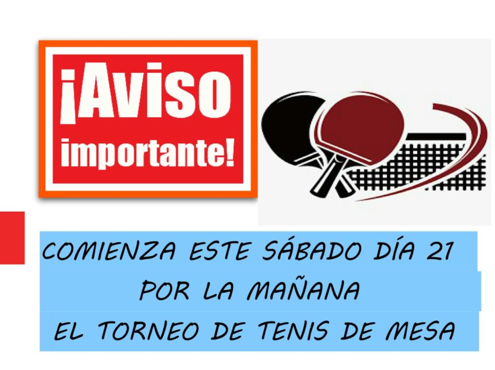TENIS DE MESA sabado dia 21 por la mañana) Club Familiar